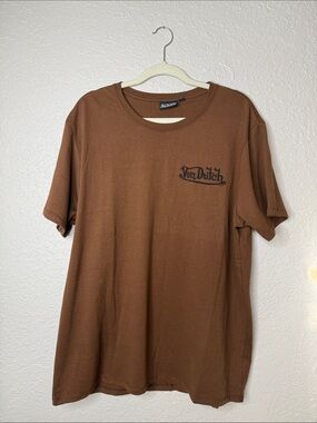 Brand new Von Dutch Brown Short-Sleeve Logo Tee